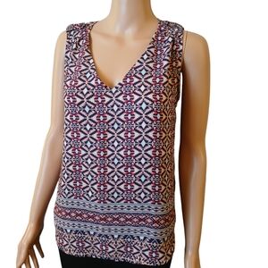 Sweet Rain Blouse Top Crop Shirt  Size M Sleeveless polyester Used